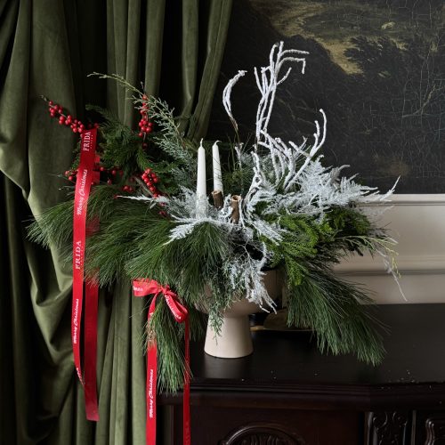 New Year’s composition in a beige flowerpot - flower delivery Chisinau